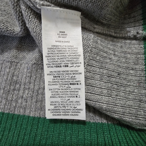 BODEN Alma Contrast Trim Cardigan Gray Green Women's Large Preppy - Picture 10 of 11